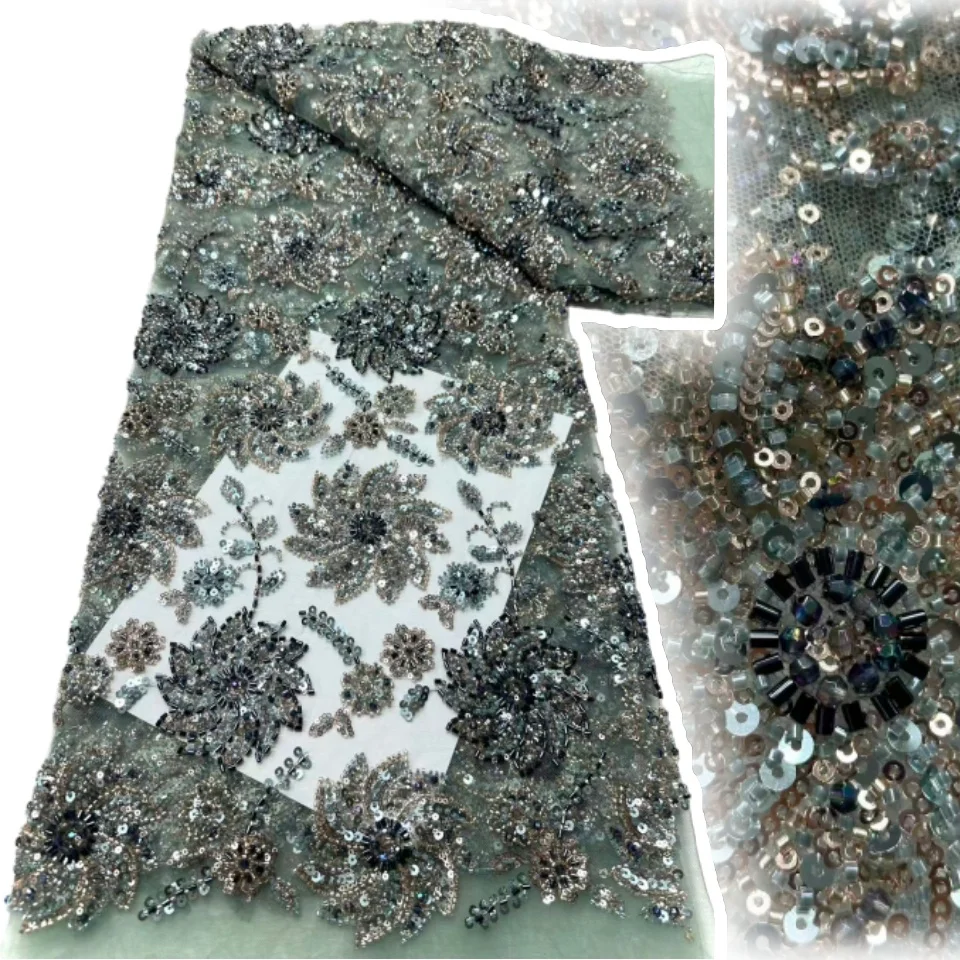 Delicate Eligant Heavy Beads Lace Fabric High Quality 2025 Embroiderd Sequins Tulle Lace Fabric for Wedding Evening Dress CC1704
Delicate Eligant Heavy Beads Lace Fabric High Quality 2025 Embroiderd Sequins Tulle Lace Fabric for Wedding Evening Dress CC1704