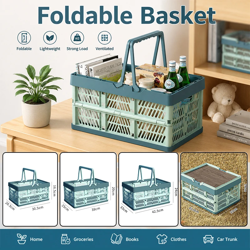 Foldable Shopping Basket Collapsible Plastic Storage Box Portable Picnic Basket Fruit Vegetable Organizer Grocery Carrier
Foldable Shopping Basket Collapsible Plastic Storage Box Portable Picnic Basket Fruit Vegetable Organizer Grocery Carrier