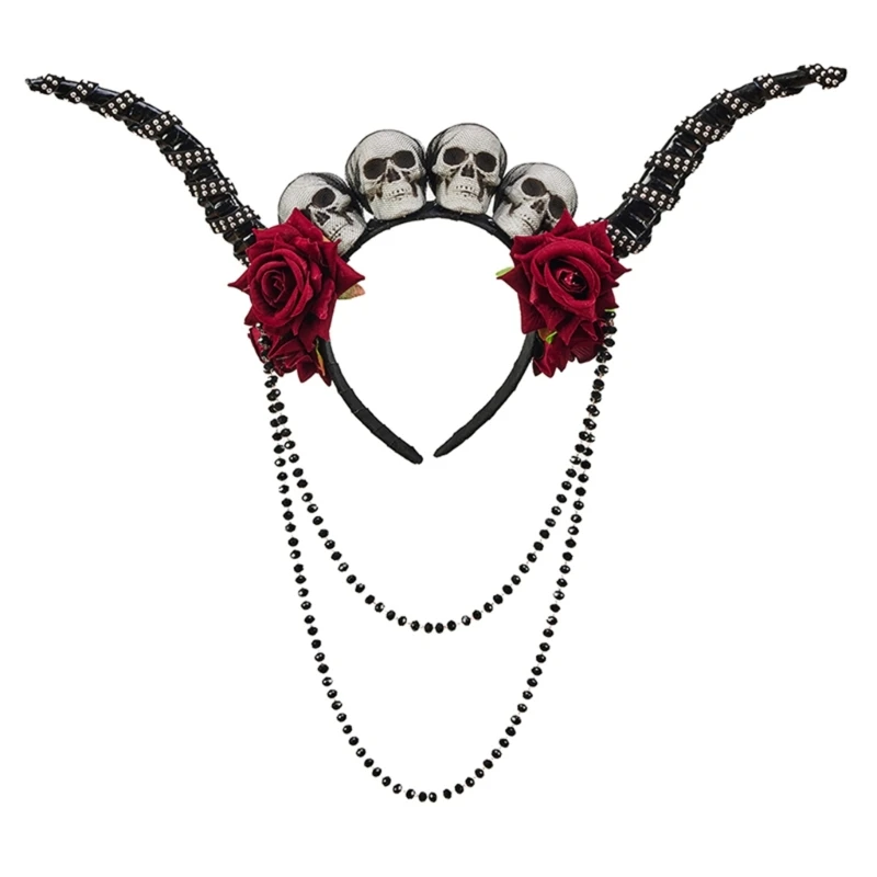 Stylish Punk Skull Floral Antelope Horn Headdress Unisex Fashion Hair Band For Parties Concerts Y08E
Stylish Punk Skull Floral Antelope Horn Headdress Unisex Fashion Hair Band For Parties Concerts Y08E