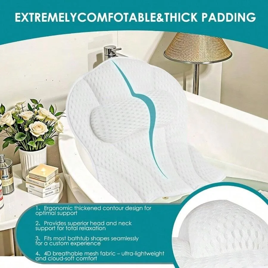Bath Pillows Tub, Luxury Bath Pillow Neck And Back Support - With Comfortable Breathable Cotton 6 Non - Slip Suction Cup Bathtu
Bath Pillows Tub, Luxury Bath Pillow Neck And Back Support - With Comfortable Breathable Cotton 6 Non - Slip Suction Cup Bathtu