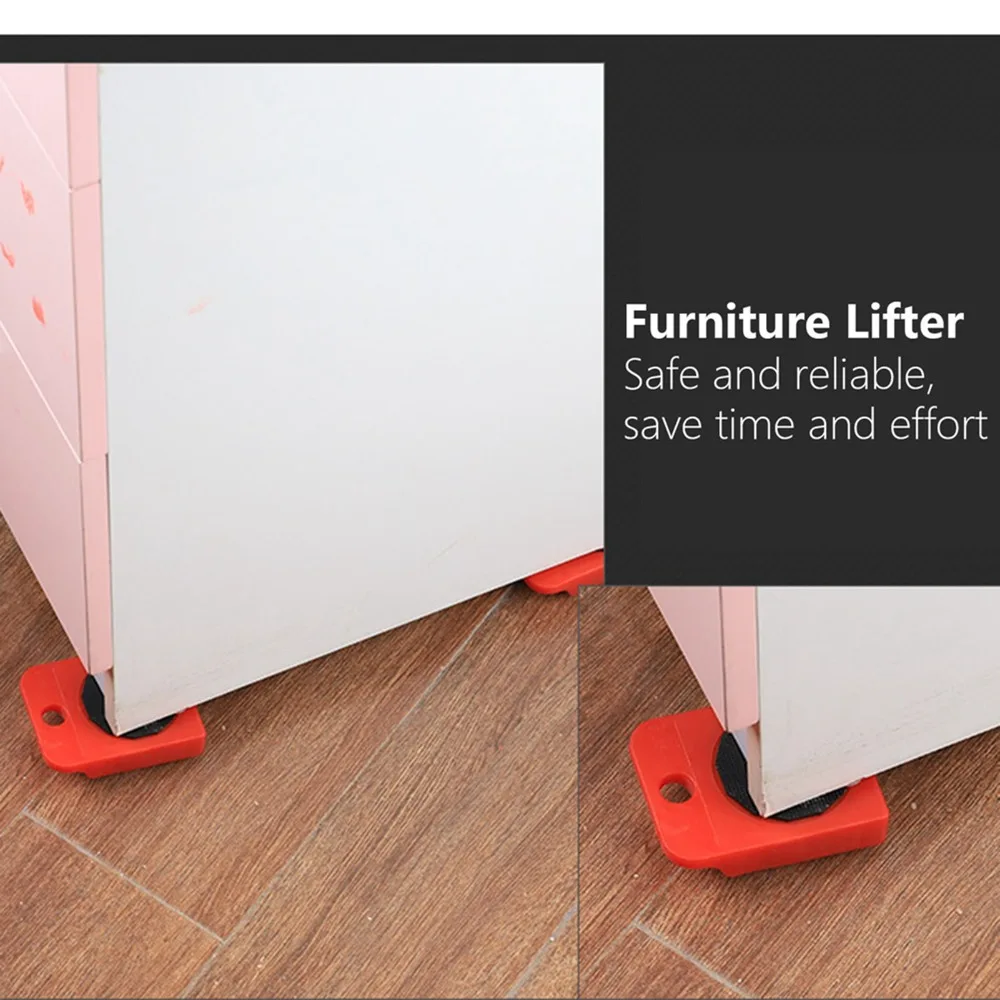 5Pcs Universal wheel design Furniture Mover Red appearance Labor-saving structure Relocation Tool Multi-functional use
5Pcs Universal wheel design Furniture Mover Red appearance Labor-saving structure Relocation Tool Multi-functional use