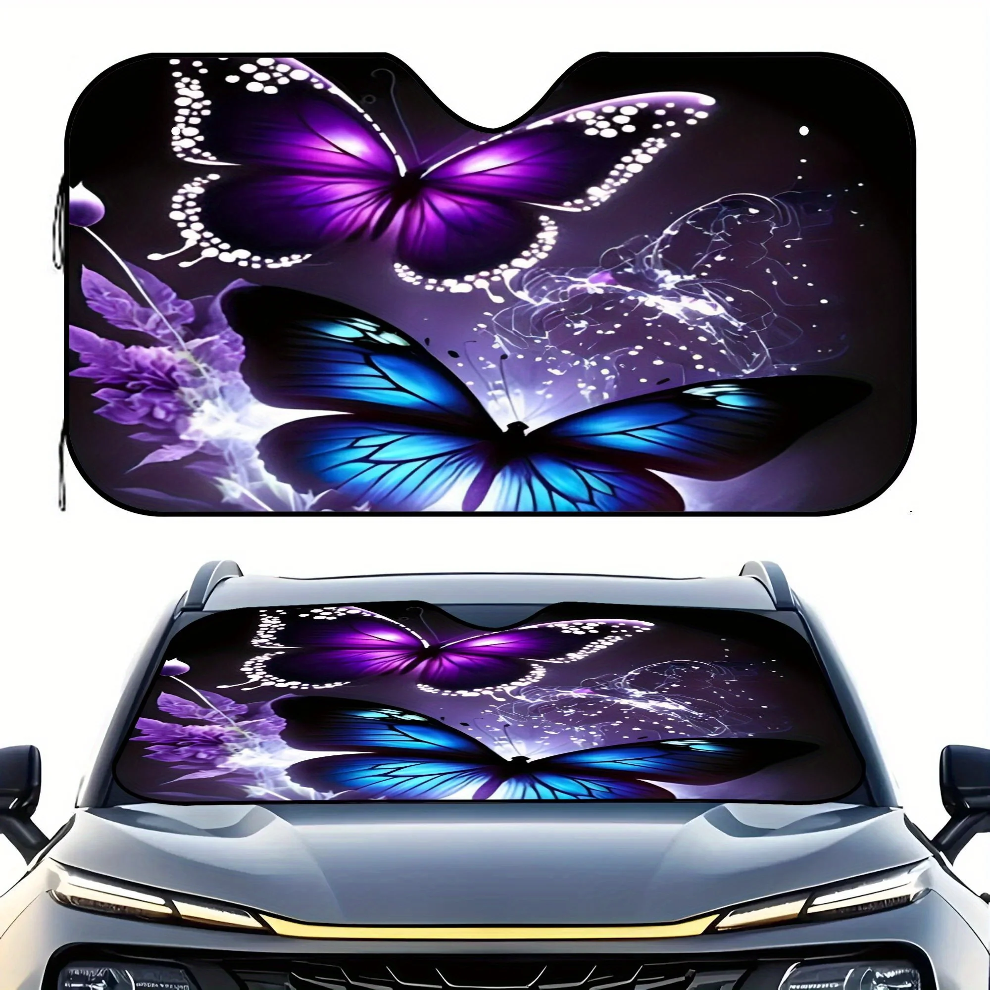 1pc Fit Car Sunshade Windshield Cover With Purple Blue Butterflies Design - Heat-Insulating UV Protection, Windshield Cover For
1pc Fit Car Sunshade Windshield Cover With Purple Blue Butterflies Design - Heat-Insulating UV Protection, Windshield Cover For