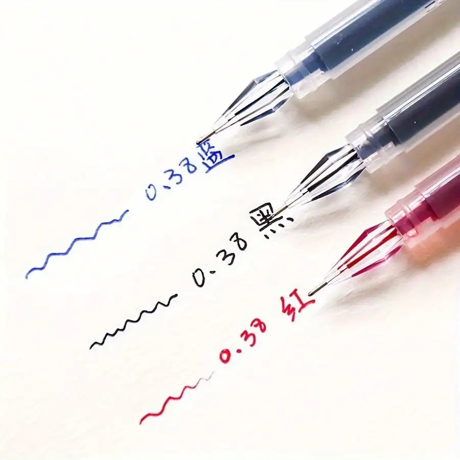 Quick-Drying Ink Pens – 3pcs, 0.38mm Fine Tip, Black/Blue/Red for Exams & Office
Quick-Drying Ink Pens – 3pcs, 0.38mm Fine Tip, Black/Blue/Red for Exams & Office