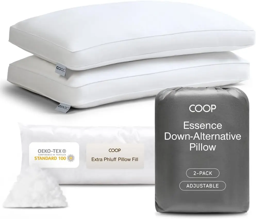 Queen Size Down Alternative Pillow Set of 2, Adjustable for Back, Stomach or Side Sleepers, Luxury Hotel Feel
Queen Size Down Alternative Pillow Set of 2, Adjustable for Back, Stomach or Side Sleepers, Luxury Hotel Feel