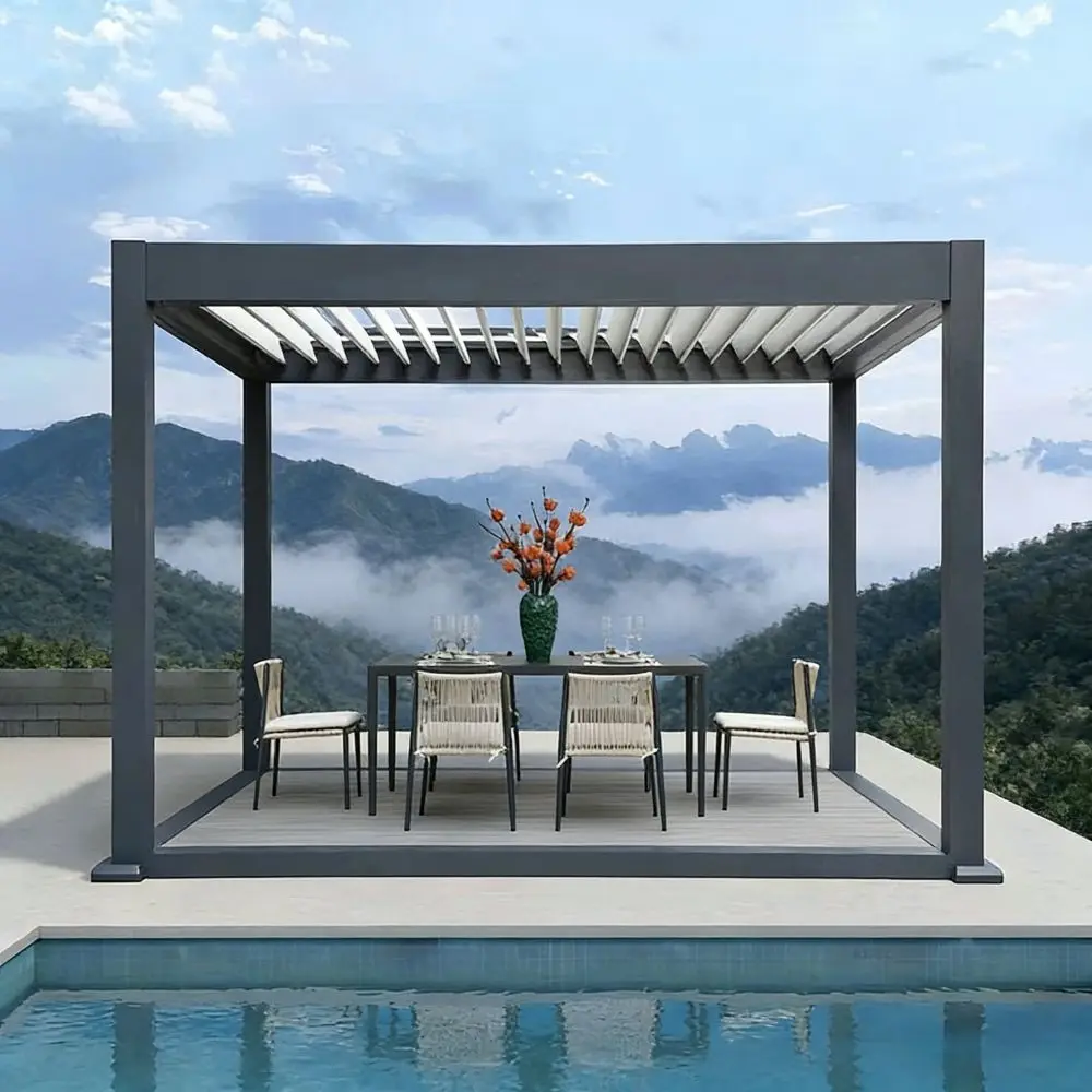 Outdoor Vacation Leisure Pavilion High Quality Customized Colors and Sizes Rainproof Gazebo Anodizing Durable Life Pergola
Outdoor Vacation Leisure Pavilion High Quality Customized Colors and Sizes Rainproof Gazebo Anodizing Durable Life Pergola