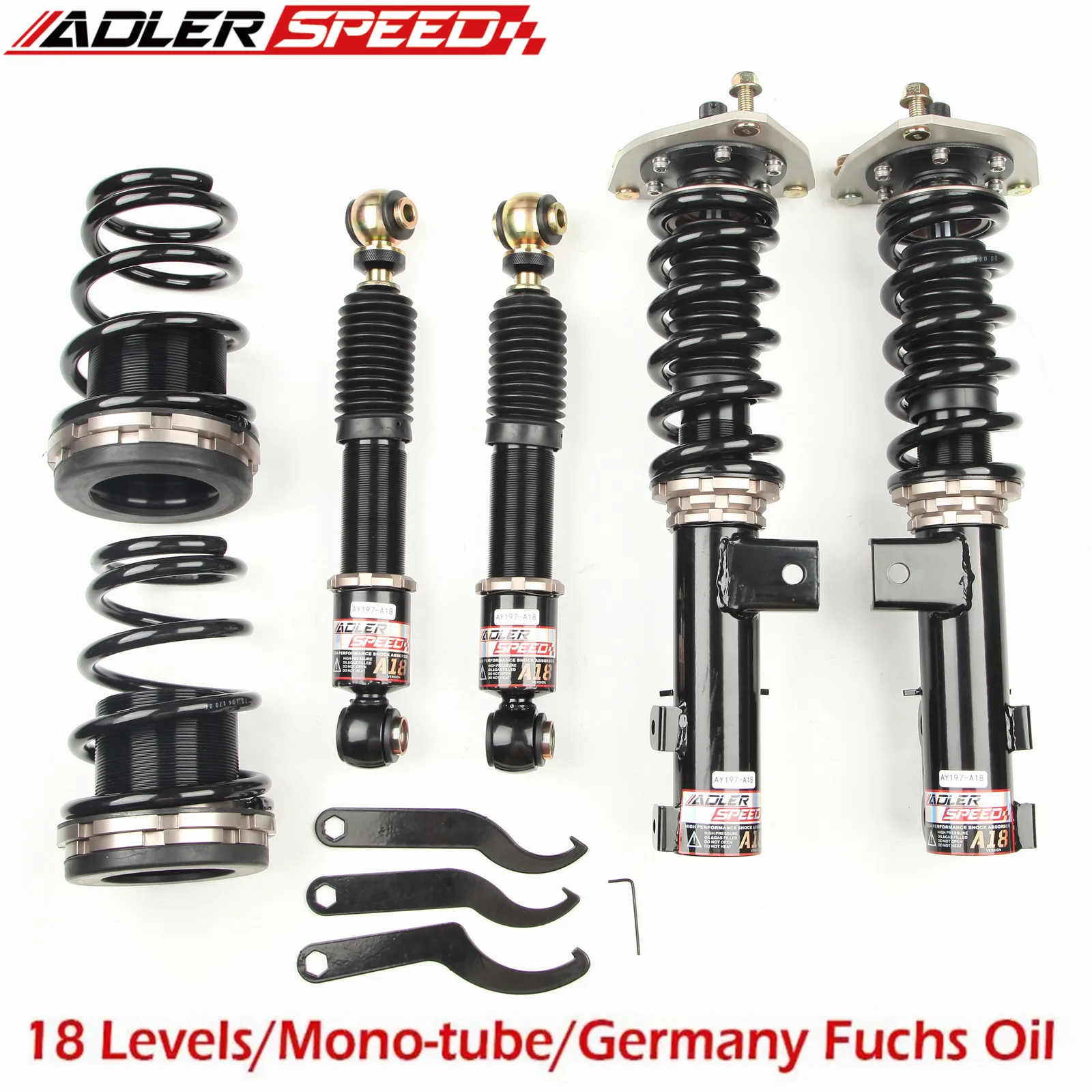 ADLERSPEED 18 Level Damper Mono Tube Coilovers Suspension For Kia Forte Sedan (YD) 2014-18 For Hyundai Veloster (FS) 2012-2017
ADLERSPEED 18 Level Damper Mono Tube Coilovers Suspension For Kia Forte Sedan (YD) 2014-18 For Hyundai Veloster (FS) 2012-2017