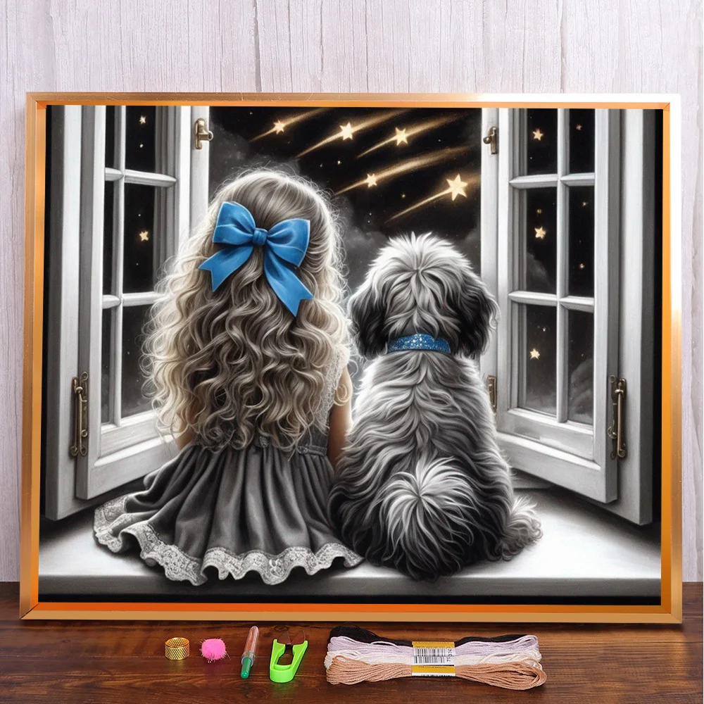 Scenery Girl And Dog Pre-Printed Cross-Stitch Embroidery Full Kit Handicraft Handiwork Knitting Hobby For Adults Magic Design
Scenery Girl And Dog Pre-Printed Cross-Stitch Embroidery Full Kit Handicraft Handiwork Knitting Hobby For Adults Magic Design