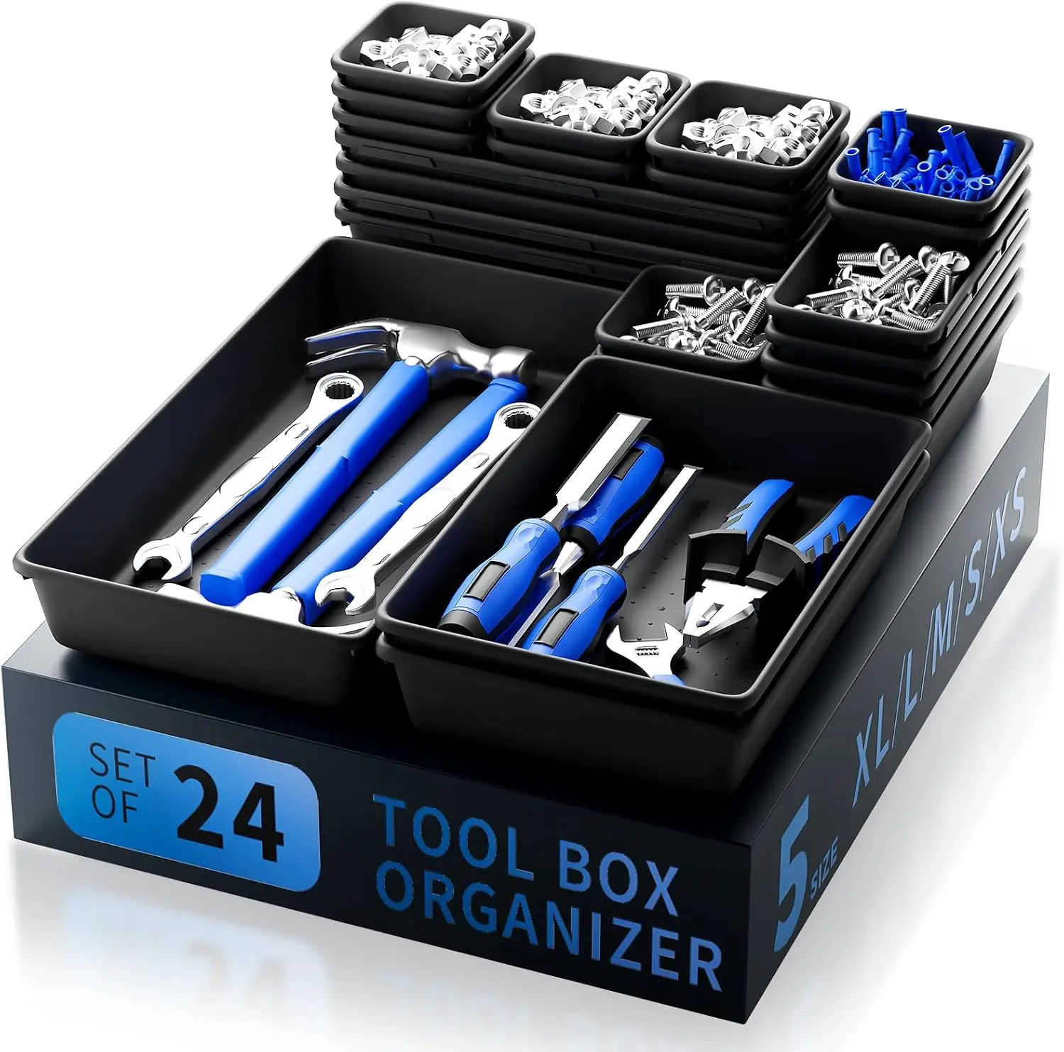 Tool Box Organizer Tray, 24PCS Desk Drawer Organizer for Rolling Tool Chest, Storage Tray
Tool Box Organizer Tray, 24PCS Desk Drawer Organizer for Rolling Tool Chest, Storage Tray