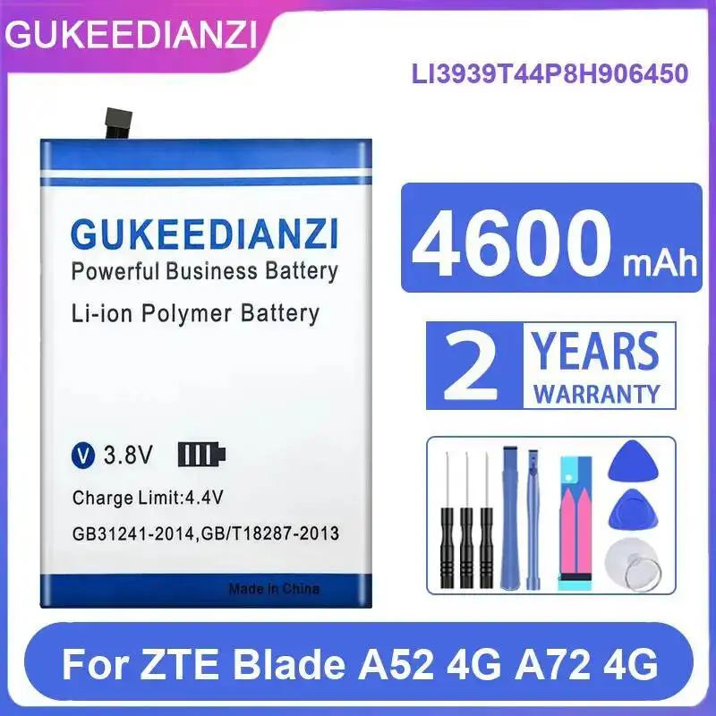 High Compatibility Mobile Phone Battery 4600mAh Reliable Power LI3939T44P8H906450 For Zte Blade A52 4G A72 4G
High Compatibility Mobile Phone Battery 4600mAh Reliable Power LI3939T44P8H906450 For Zte Blade A52 4G A72 4G