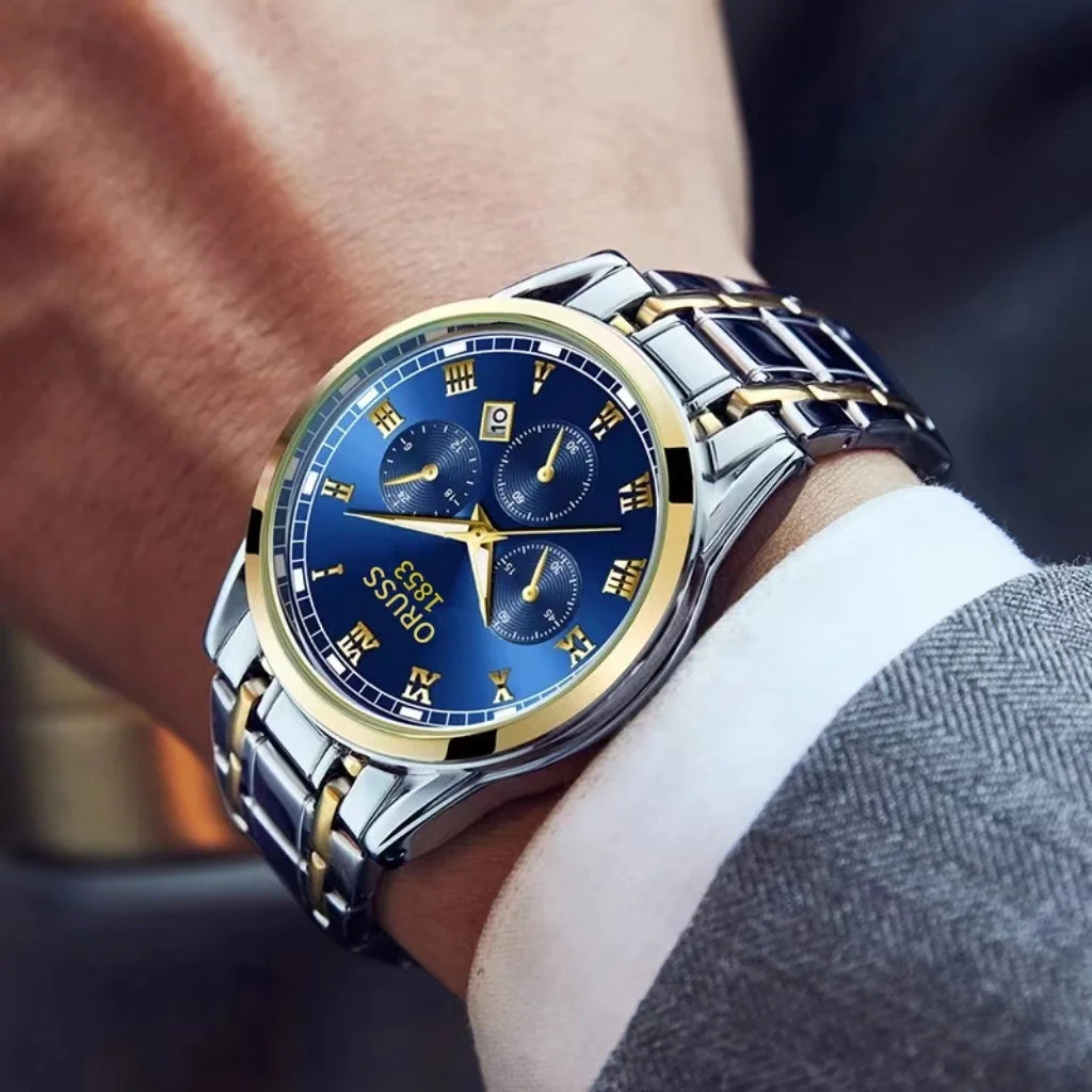 ORUSS Top Brand Luxury Quartz Watches for Men Luxury Luminous Pointer Watch Fashion Business Waterproof Stainless Steel Watches
ORUSS Top Brand Luxury Quartz Watches for Men Luxury Luminous Pointer Watch Fashion Business Waterproof Stainless Steel Watches