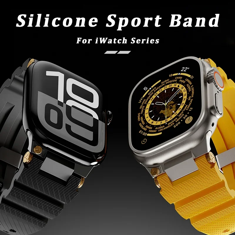 Luxury Silicone Band For Apple Watch 42mm 44mm 45mm 46mm 49mm Men Sport Strap For iWatch Ultra 2 10 9 8 7 SE 6 5 4 Loop Bracelet
Luxury Silicone Band For Apple Watch 42mm 44mm 45mm 46mm 49mm Men Sport Strap For iWatch Ultra 2 10 9 8 7 SE 6 5 4 Loop Bracelet