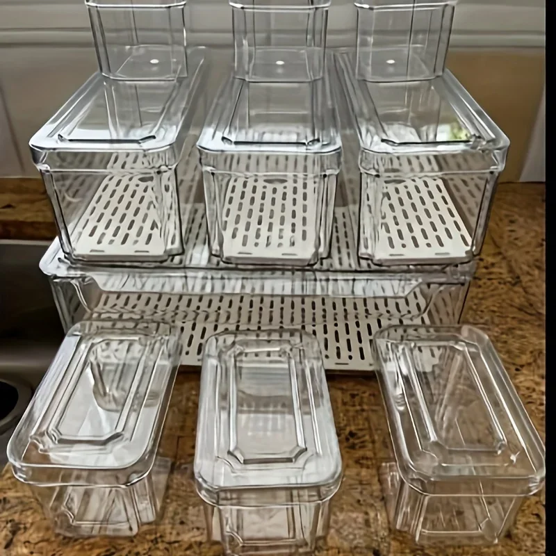 KEEHOME 10-Pack Refrigerator Organizer Bins, Fridgeorganizers And Storage Clear, Stackable Fridgeorganizer with Lid, Bpa-Free Fruit Storagecontainers for Fridge, Kitchen, Food, Producevegetable
KEEHOME 10-Pack Refrigerator Organizer Bins, Fridgeorganizers And Storage Clear, Stackable Fridgeorganizer with Lid, Bpa-Free Fruit Storagecontainers for Fridge, Kitchen, Food, Producevegetable