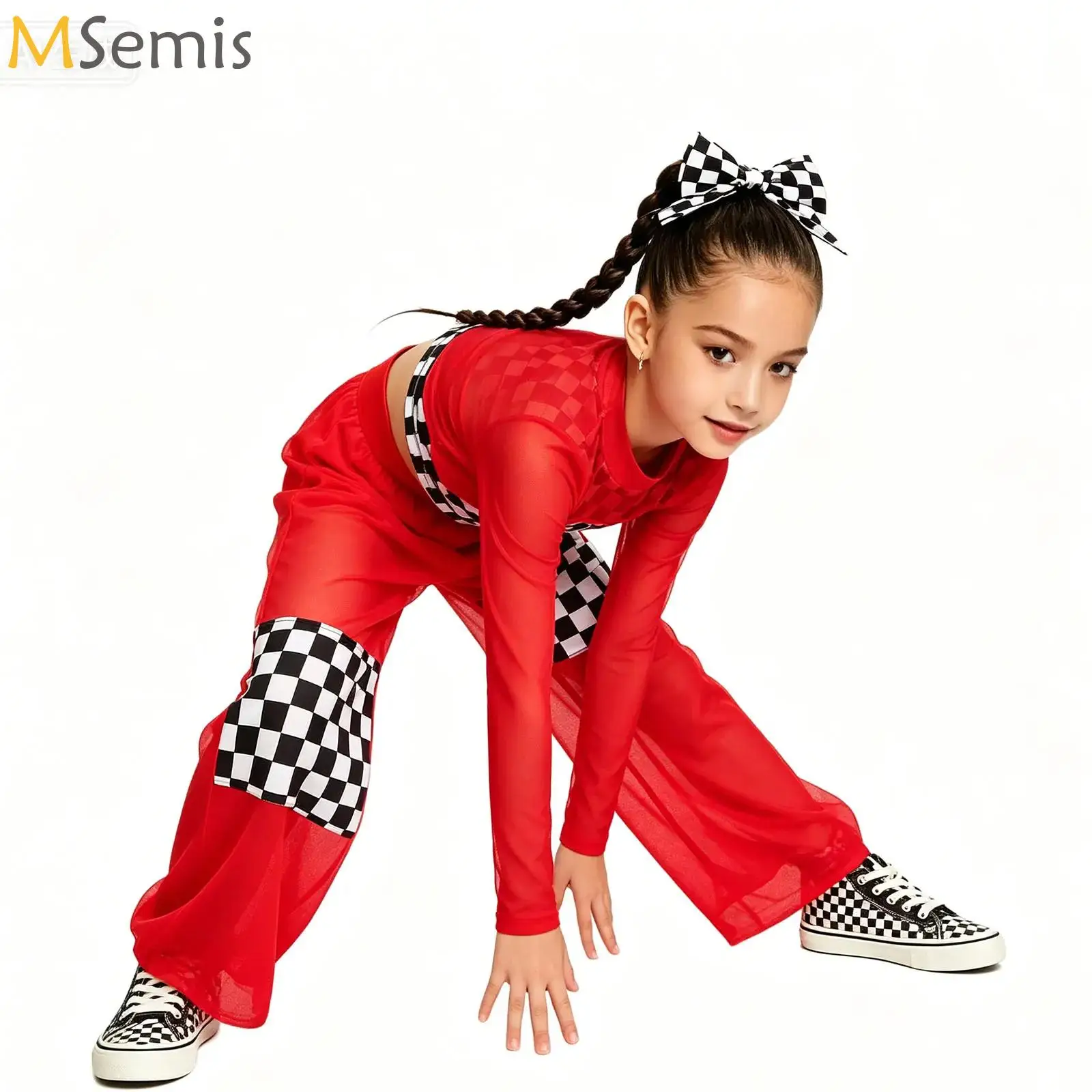 Girls Hip Hop SetCheckerboard Print Vest with Crop Top Pants Child Street Jazz Dance Clothes Set Kids Race Car Driver Costume
Girls Hip Hop SetCheckerboard Print Vest with Crop Top Pants Child Street Jazz Dance Clothes Set Kids Race Car Driver Costume