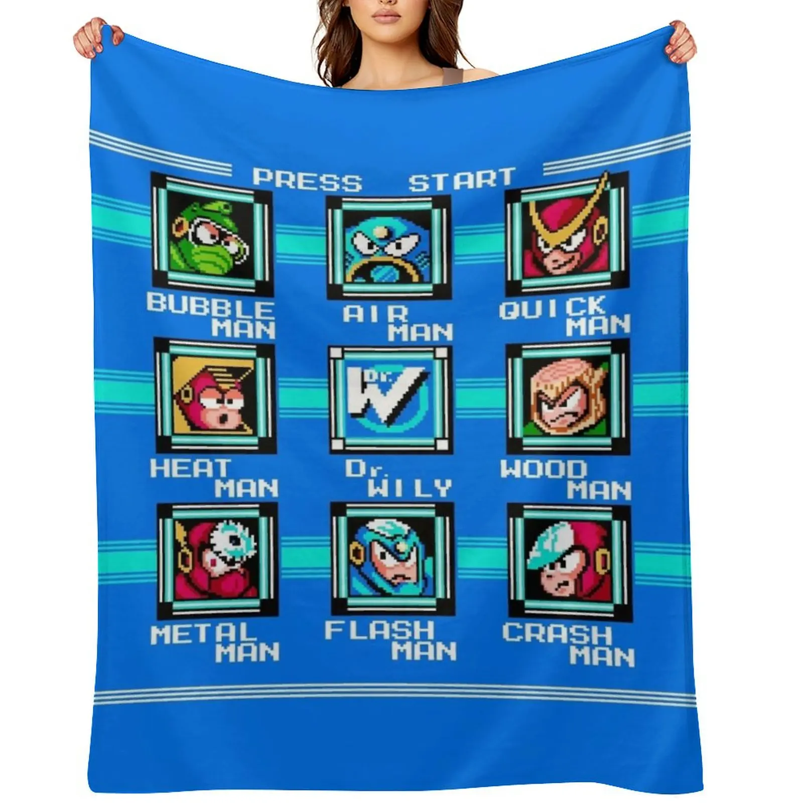 Megaman 2 stage select Throw Blanket cosplay anime Camping Summer Beddings Plush Blankets
Megaman 2 stage select Throw Blanket cosplay anime Camping Summer Beddings Plush Blankets