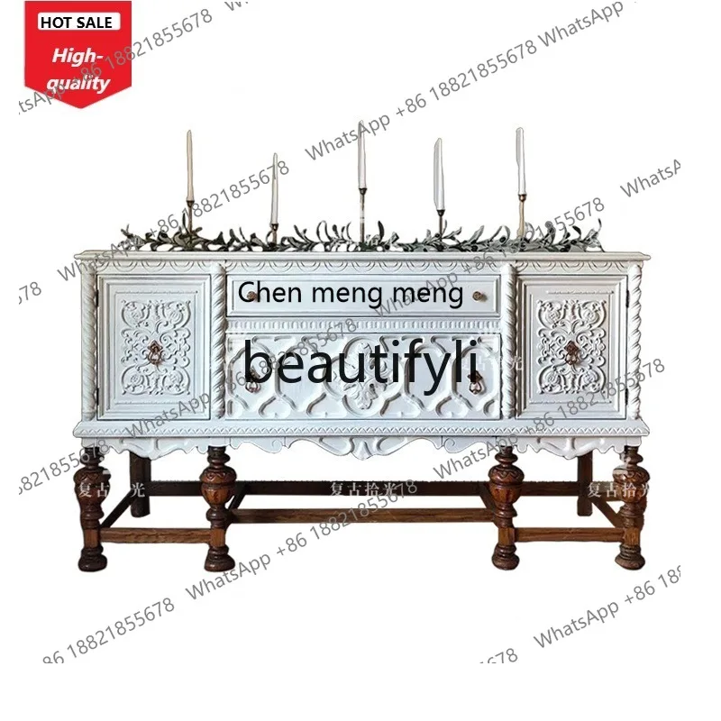 French Retro Solid Wood Carved Entrance Cabinet Hallway Console Wall-Mounted Storage Decorative Cabinet
French Retro Solid Wood Carved Entrance Cabinet Hallway Console Wall-Mounted Storage Decorative Cabinet