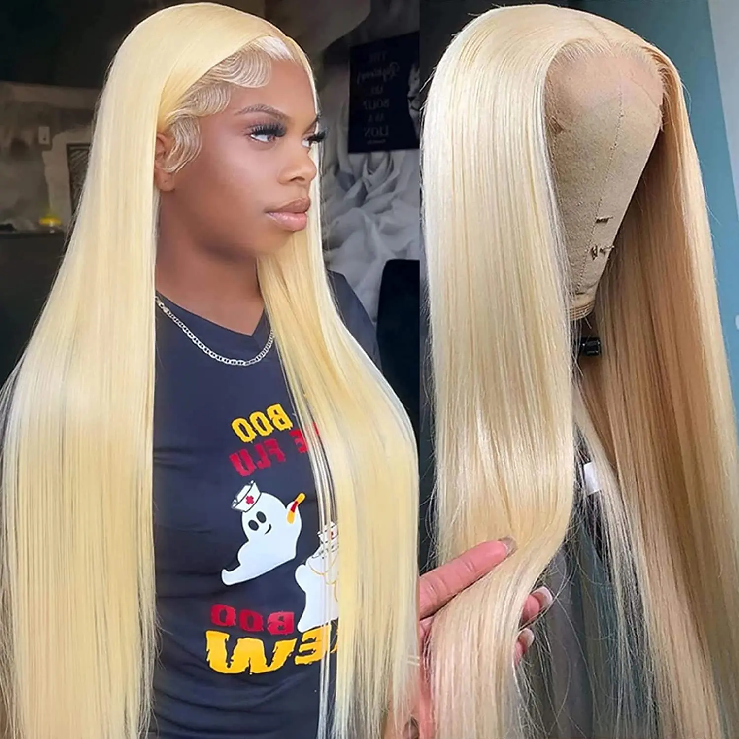 13x4 HD Lace Front Wig Straight 613 Blonde Lace Frontal Wig Transparent Lace Wigs For Women Human Hair 100% Remy Cheap Hair
13x4 HD Lace Front Wig Straight 613 Blonde Lace Frontal Wig Transparent Lace Wigs For Women Human Hair 100% Remy Cheap Hair