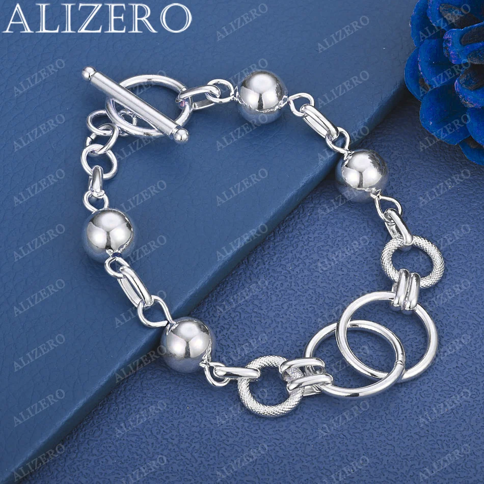 ALIZERO 925 Sterling Silver Bracelet Smooth Beads Circles Bracelets For Women Men Fashion Wedding Party Jewelry Gift
ALIZERO 925 Sterling Silver Bracelet Smooth Beads Circles Bracelets For Women Men Fashion Wedding Party Jewelry Gift