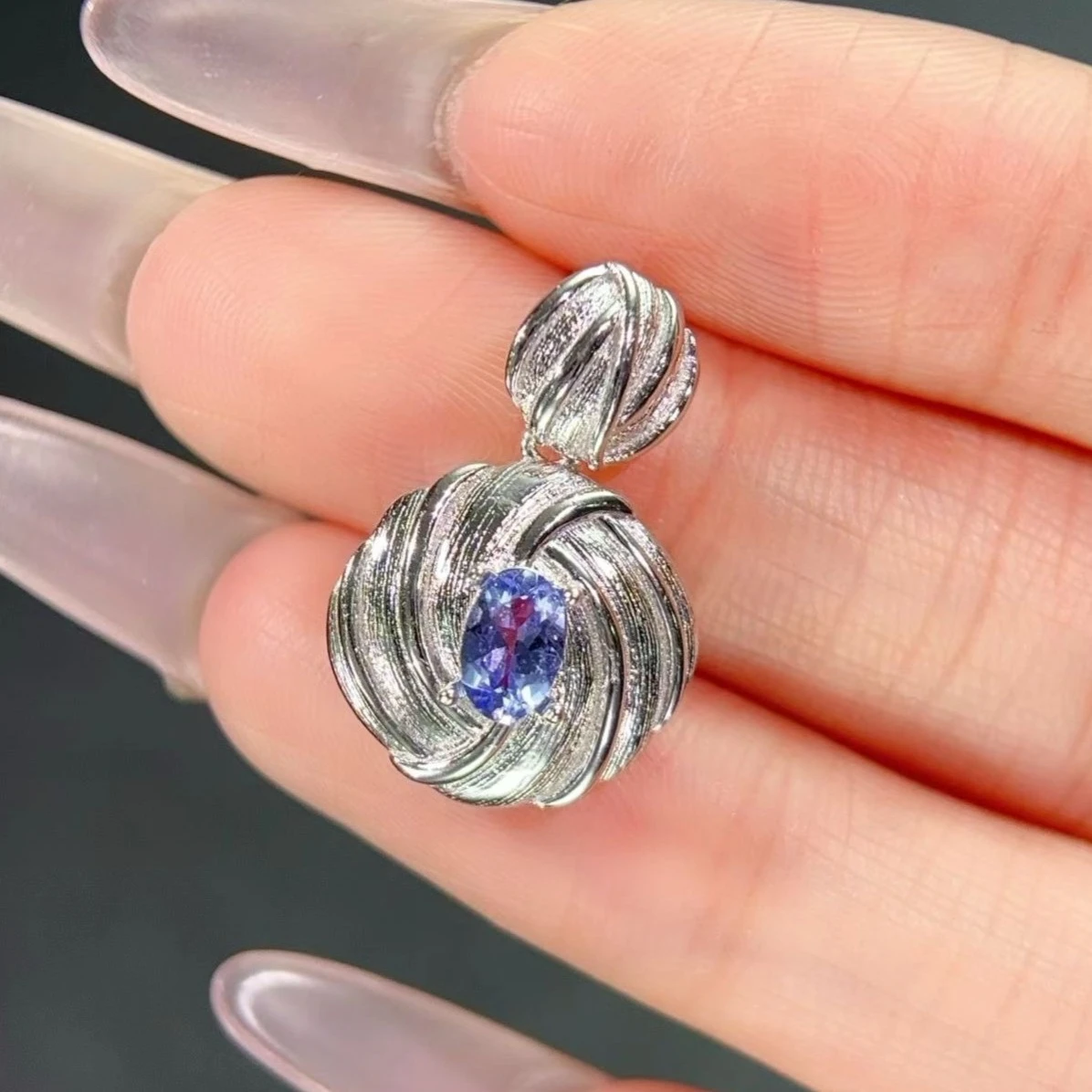 925 Silver Natural Tanzanite Pendant for Her, Unique Swirl Bail Design Gemstone Silver Pendant Perfect Gift for Valentine's Day
925 Silver Natural Tanzanite Pendant for Her, Unique Swirl Bail Design Gemstone Silver Pendant Perfect Gift for Valentine's Day
