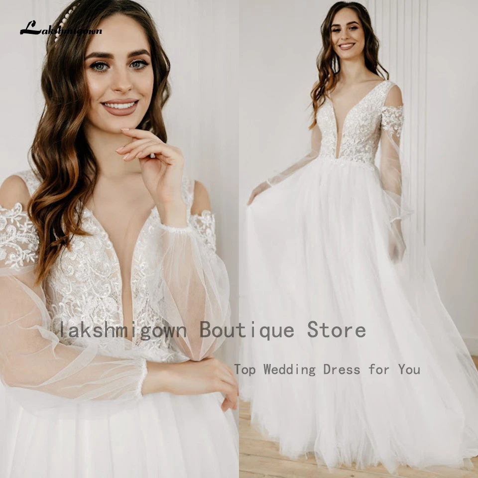 New Mariage Boho Long Sleeve Wedding Dress 2022 Plunging V neck Tulle A Line Beach Wedding Dresses Open Back Lakshmigown
New Mariage Boho Long Sleeve Wedding Dress 2022 Plunging V neck Tulle A Line Beach Wedding Dresses Open Back Lakshmigown