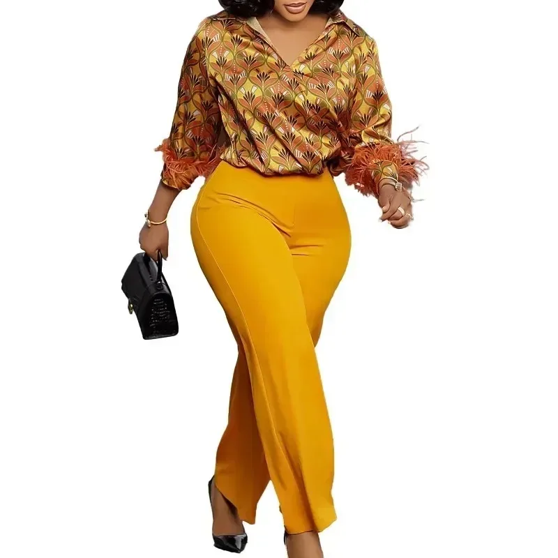 Dashiki African Clothes for Women Autumn African Print Long Sleeve V-neck 2 Piece Top Long Pant Matching Sets Outfits S-3XL
Dashiki African Clothes for Women Autumn African Print Long Sleeve V-neck 2 Piece Top Long Pant Matching Sets Outfits S-3XL