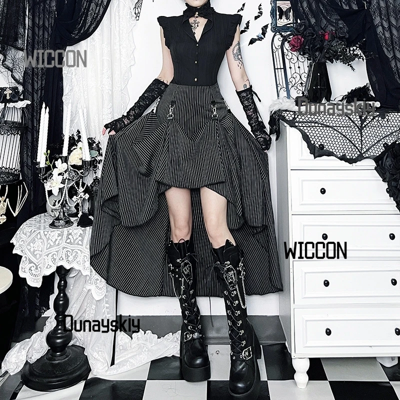 Stripe Jirai Kei Gothic Dark Cosplay Costumes Cool Devil Horror Punk Lolita Dress Half Skirt Daily Party Halloween Cosplay
Stripe Jirai Kei Gothic Dark Cosplay Costumes Cool Devil Horror Punk Lolita Dress Half Skirt Daily Party Halloween Cosplay