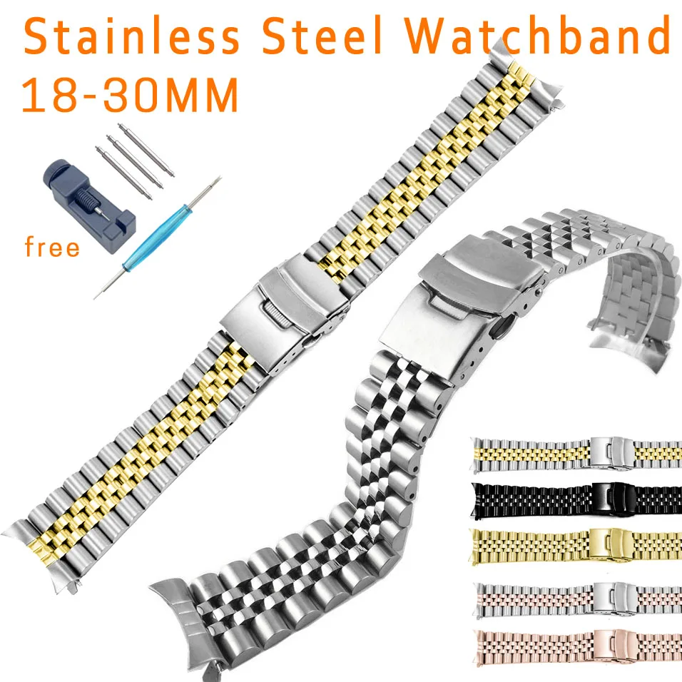 18 19 20 21 22mm 23 24 26 28 30mm Solid Stainless Steel Watchband Curved End Metal Watch Strap Wrist Band Bracelet With Tool
18 19 20 21 22mm 23 24 26 28 30mm Solid Stainless Steel Watchband Curved End Metal Watch Strap Wrist Band Bracelet With Tool