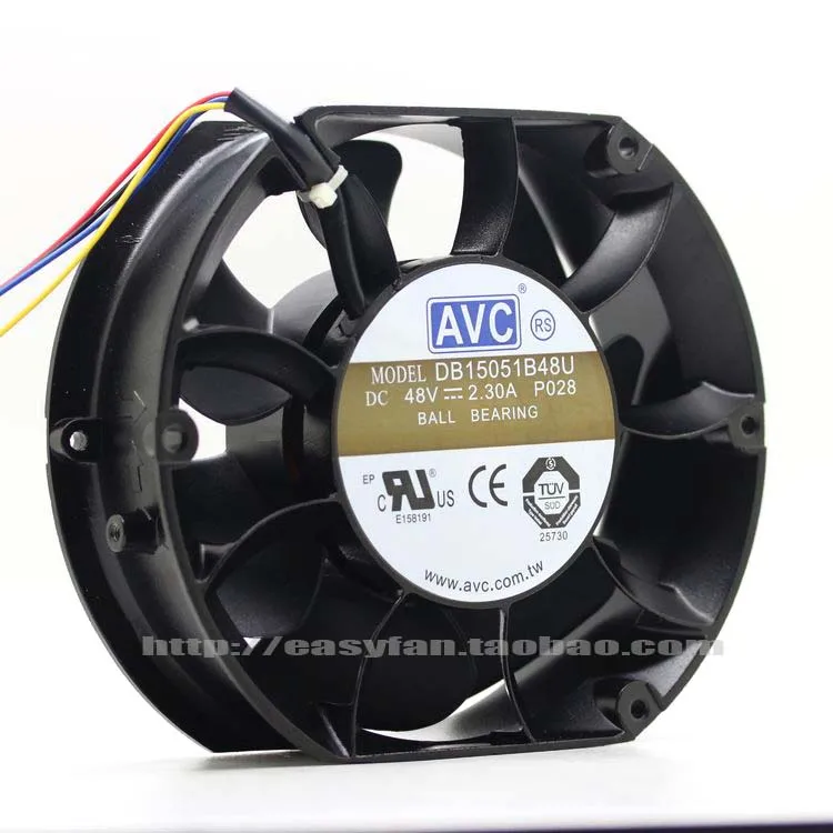 NEW AVC DB15051B48U 150mm48V double ball bearing 15051Round cooling fan 
NEW AVC DB15051B48U 150mm48V double ball bearing 15051Round cooling fan