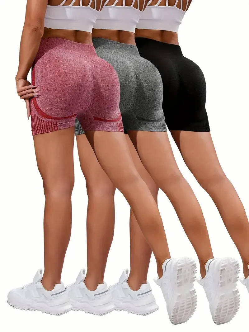 3pcs Seamless High Waist Yoga Shorts Butt Lifting Running Sports Shorts Women's Activewear
3pcs Seamless High Waist Yoga Shorts Butt Lifting Running Sports Shorts Women's Activewear