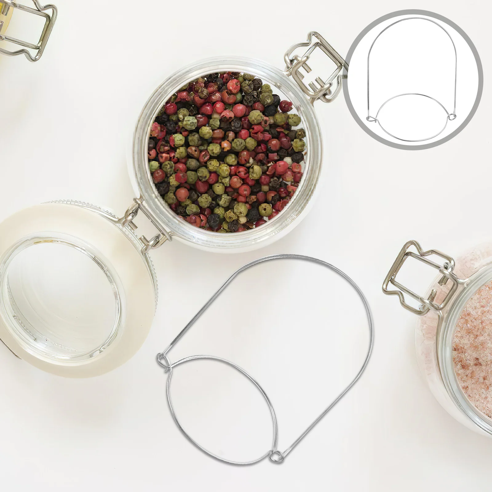 6pcs Metal Mason Jar Handles Canning Jars Hanger Wide Mouth Wire Stainless Steel Practical Tool Parts Accessories
6pcs Metal Mason Jar Handles Canning Jars Hanger Wide Mouth Wire Stainless Steel Practical Tool Parts Accessories