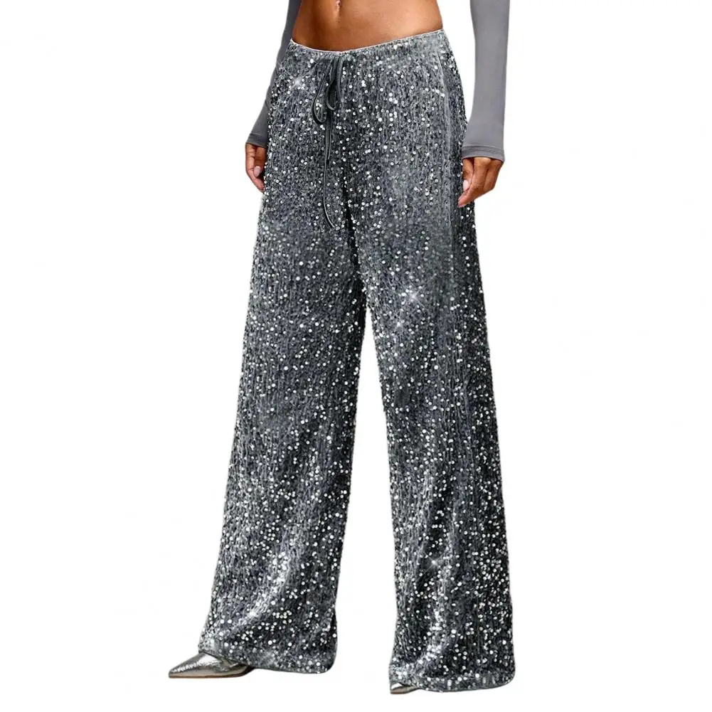 Women Pants High Waisted Wide Leg Casual Trousers with Sequin Design Elastic Drawstring Waist Party Trousers
Women Pants High Waisted Wide Leg Casual Trousers with Sequin Design Elastic Drawstring Waist Party Trousers