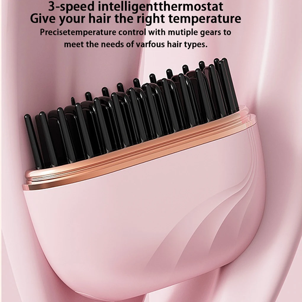 Electric Heating Hair Straightener Brush Portable Mini Hair Straightener 3 Temperature Hot Hair Comb Anti-Scald For Men & Women
Electric Heating Hair Straightener Brush Portable Mini Hair Straightener 3 Temperature Hot Hair Comb Anti-Scald For Men & Women