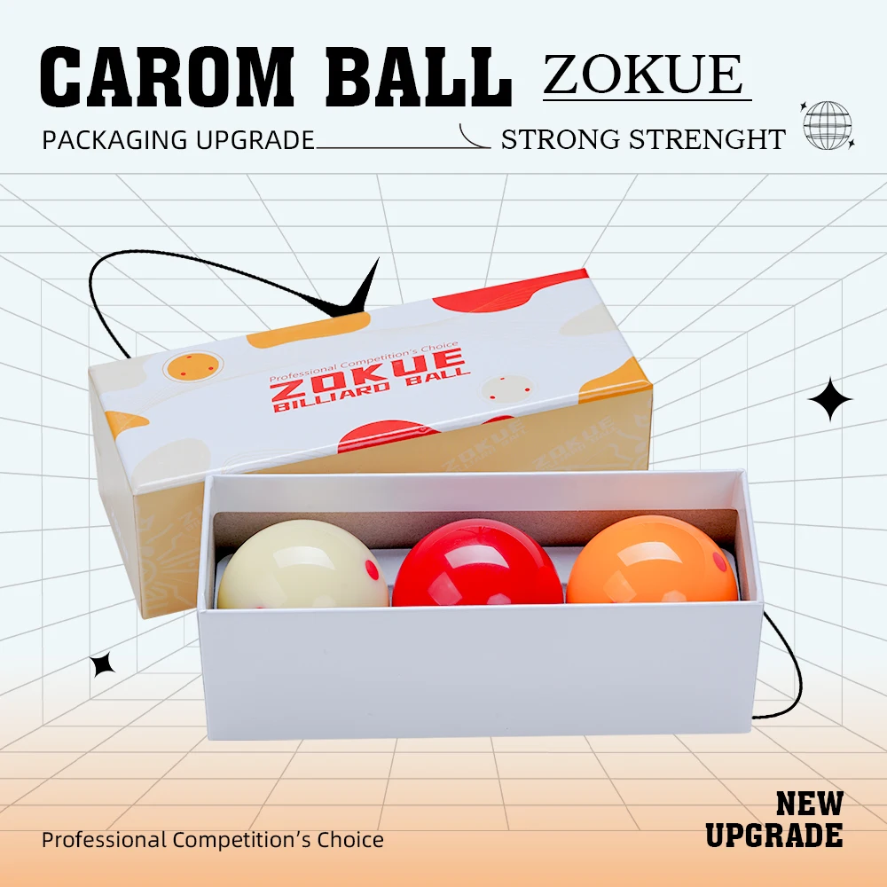 ZOKUE Carom Ball Set with 61.5 mm Carom Billiard Balls Complete 3 Ball Set for Beginner 3 cushion carom cue
ZOKUE Carom Ball Set with 61.5 mm Carom Billiard Balls Complete 3 Ball Set for Beginner 3 cushion carom cue