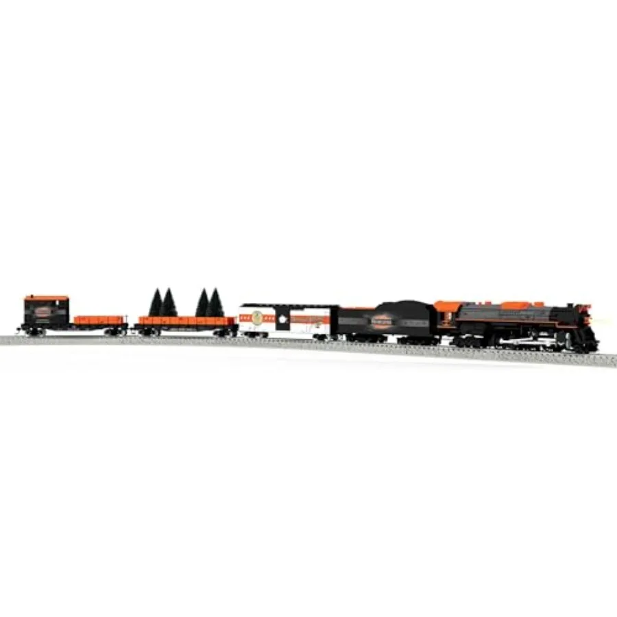 Halloween freight train set for Transylvania Railroad theme, ABS plastic body, black and orange color scheme, Bluetooth remote
Halloween freight train set for Transylvania Railroad theme, ABS plastic body, black and orange color scheme, Bluetooth remote