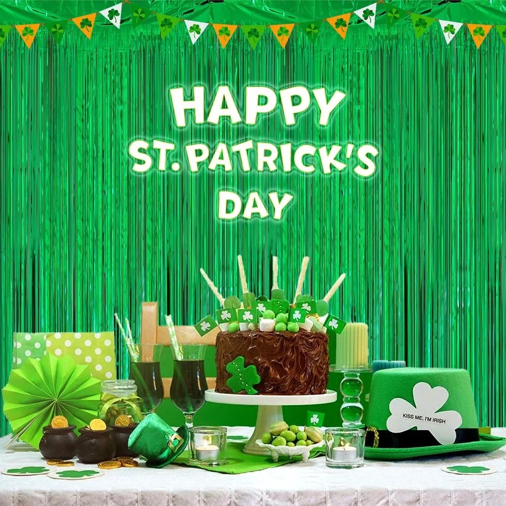 2025 Cross-border St. Patrick's scene decoration green rain curtain door curtain carnival background decoration supplies
2025 Cross-border St. Patrick's scene decoration green rain curtain door curtain carnival background decoration supplies