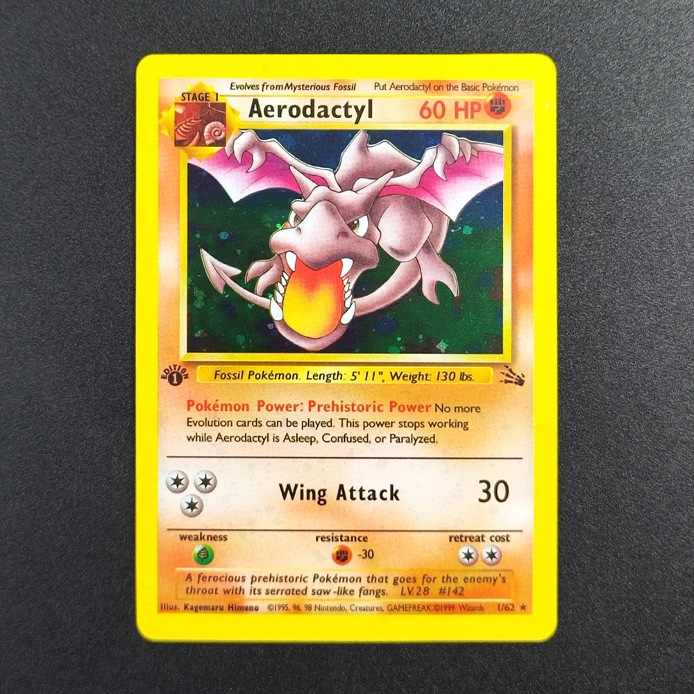 DIY Pokemon TCG Pocket Card 1999 P.M FOSSIL Aerodactyl-HOLO 1 Super Rare Collectibles Card Single Classic Game Anime Cards Toys
DIY Pokemon TCG Pocket Card 1999 P.M FOSSIL Aerodactyl-HOLO 1 Super Rare Collectibles Card Single Classic Game Anime Cards Toys