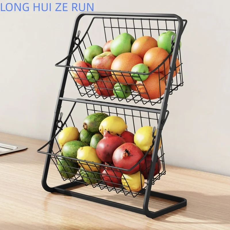 2 Tier Kitchen Storage Basket Black Iron Vegetable Fruit Rack Countertop Spice Organizer for Home Bathroom
2 Tier Kitchen Storage Basket Black Iron Vegetable Fruit Rack Countertop Spice Organizer for Home Bathroom