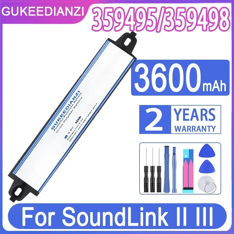 Сменный аккумулятор GUKEEDIANZI 359495 / 359498 / 330105 / 404600 3600 мАч для мобильного динамика Bose SoundLink Bluetooth II SoundLink III
Сменный аккумулятор GUKEEDIANZI 359495 / 359498 / 330105 / 404600 3600 мАч для мобильного динамика Bose SoundLink Bluetooth II SoundLink III