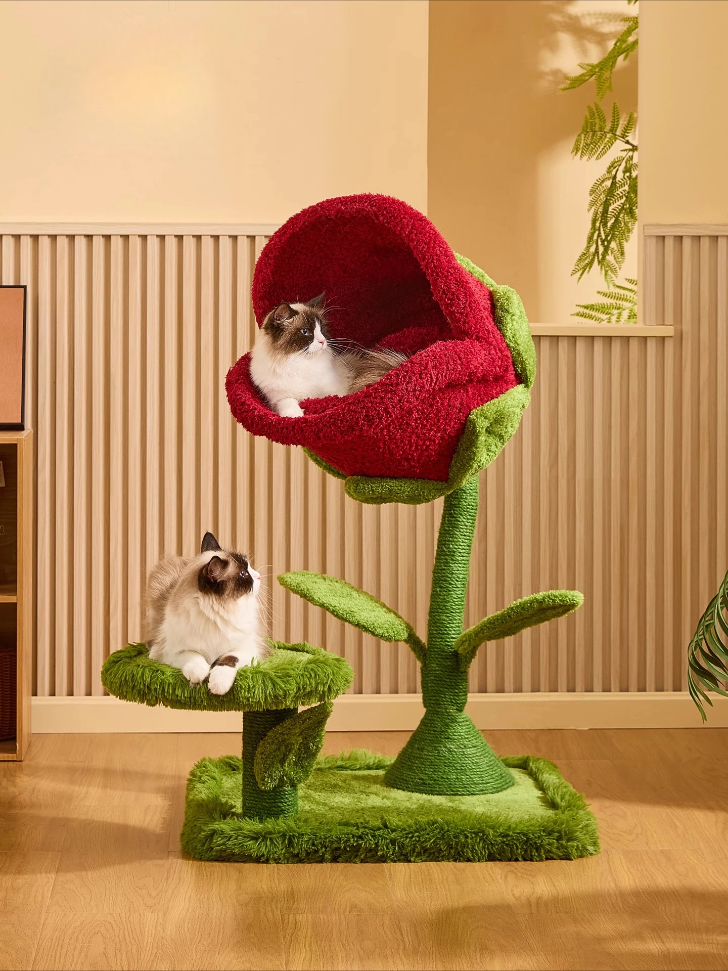 Compact Carnivorous Flower Cat Tower Sisal Scratching Post All in One Cat Furniture Space Saver
Compact Carnivorous Flower Cat Tower Sisal Scratching Post All in One Cat Furniture Space Saver