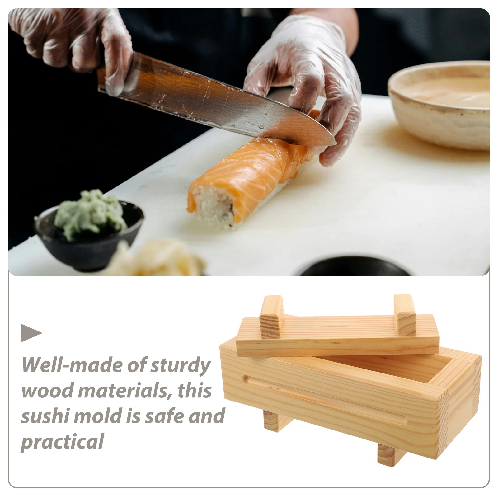 Sushi Mold Wooden Making Tool Sushi Press Rice Ball Maker DIY Kitchen Use Home Restaurant Rice Roll Maker Kitchen Supply 
Sushi Mold Wooden Making Tool Sushi Press Rice Ball Maker DIY Kitchen Use Home Restaurant Rice Roll Maker Kitchen Supply