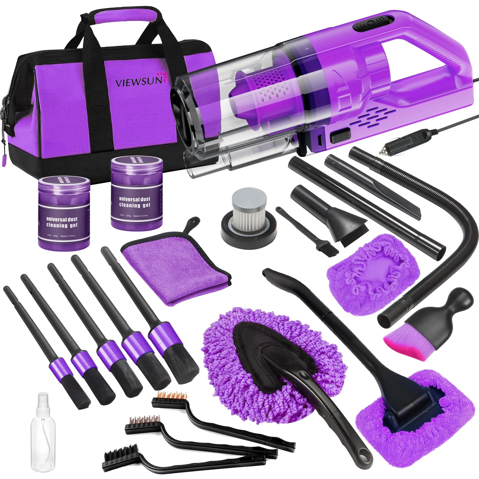 18Pcs Purple Car Cleaning Kit Auto Interior Detailing Brush Set with High Power Handheld Vacuum Cleaner Windshield Washer Tool Cleaning Gel Complete Car Wash Care Accessories Gift
18Pcs Purple Car Cleaning Kit Auto Interior Detailing Brush Set with High Power Handheld Vacuum Cleaner Windshield Washer Tool Cleaning Gel Complete Car Wash Care Accessories Gift