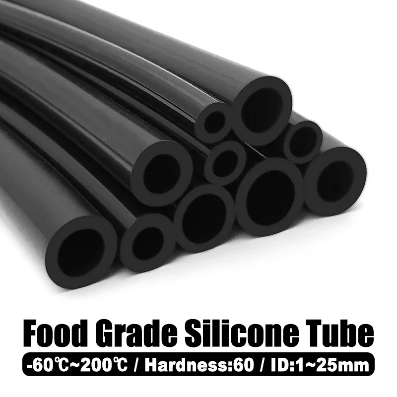 Black Food Grade Silicone Tubing Non-toxic Durable Leakproof ID 1-25mm Flexible Pipe for Drinking Water Beverage Food Transport
Black Food Grade Silicone Tubing Non-toxic Durable Leakproof ID 1-25mm Flexible Pipe for Drinking Water Beverage Food Transport