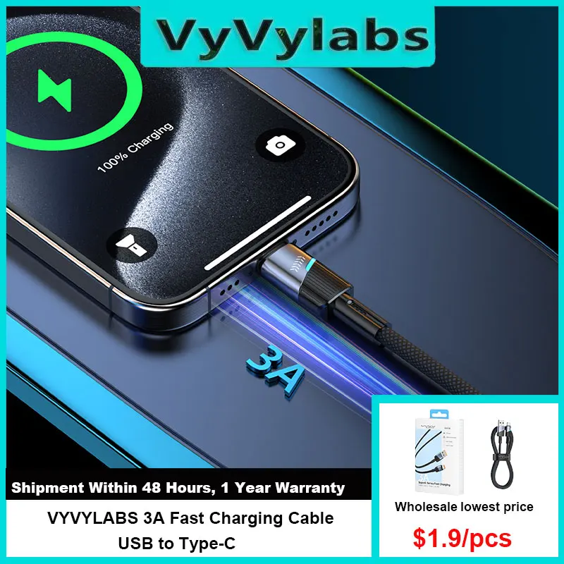 VYVYLABS 3A Fast Charging USB Type C Cable For Samsung PD Quick Charge 3.0 Cable USB C For iPhone 17 Macbook iPad USB-C Charger
VYVYLABS 3A Fast Charging USB Type C Cable For Samsung PD Quick Charge 3.0 Cable USB C For iPhone 17 Macbook iPad USB-C Charger