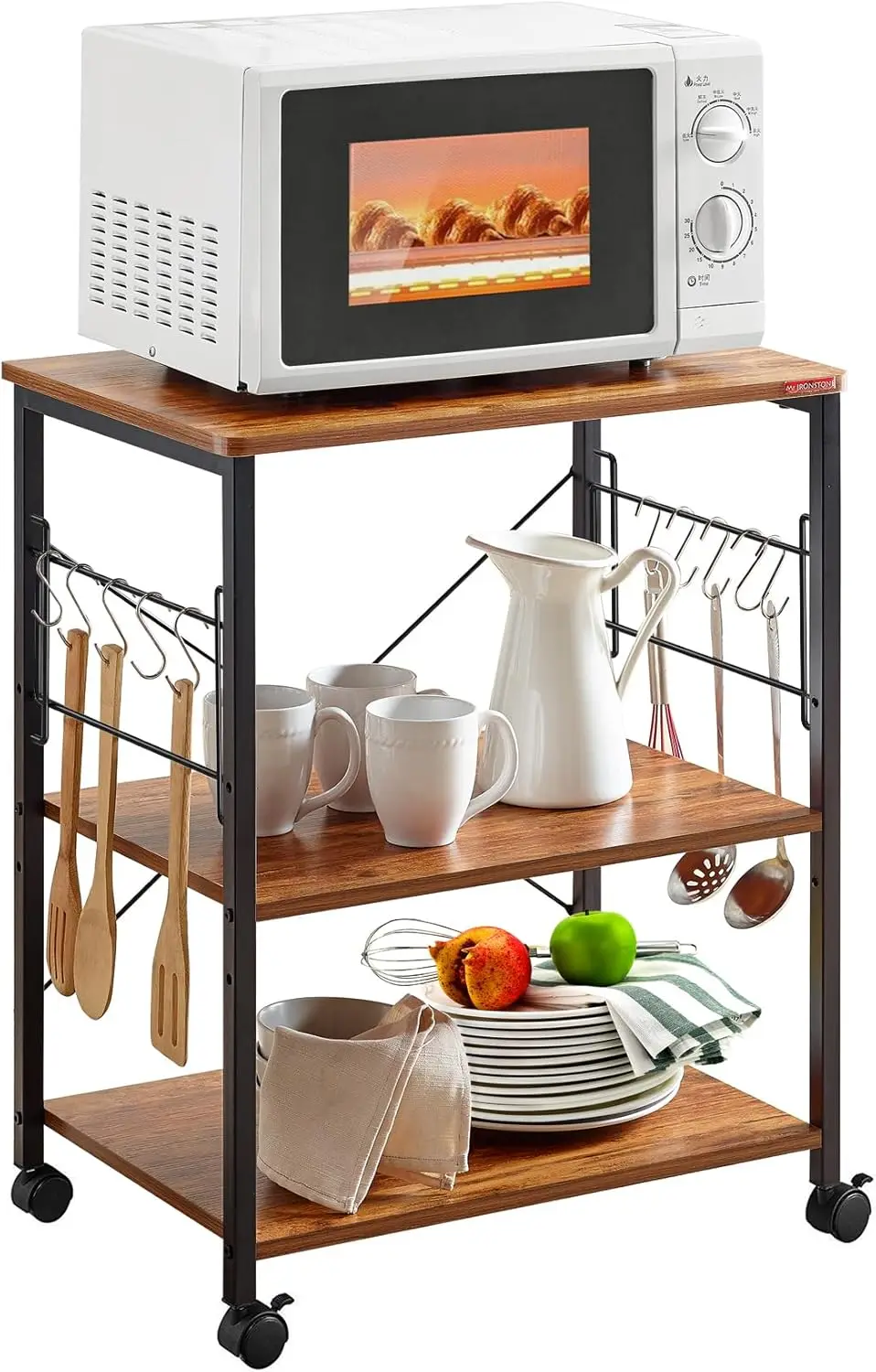 Microwave Cart 23.7'' for Small Space, 3-Tier Microwave Stand Coffee Cart Rolling Kitchen Utility cart on Wheels, Vintage
Microwave Cart 23.7'' for Small Space, 3-Tier Microwave Stand Coffee Cart Rolling Kitchen Utility cart on Wheels, Vintage