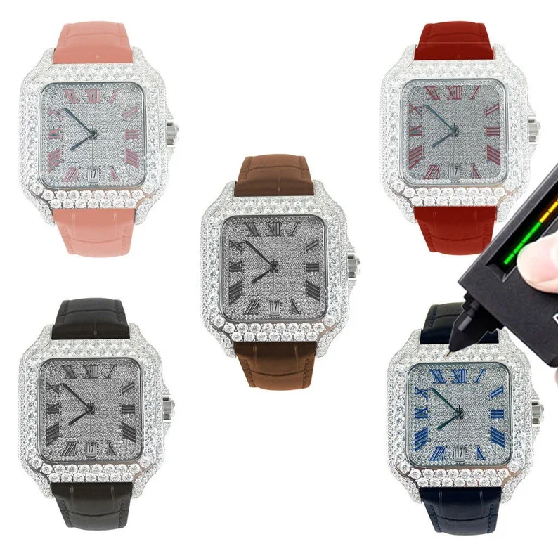 Leather Band Black Vvs1 Quality Moissanite Diamond Watches For Men's New Designer Hip Hop Quartzes Watche's
Leather Band Black Vvs1 Quality Moissanite Diamond Watches For Men's New Designer Hip Hop Quartzes Watche's
