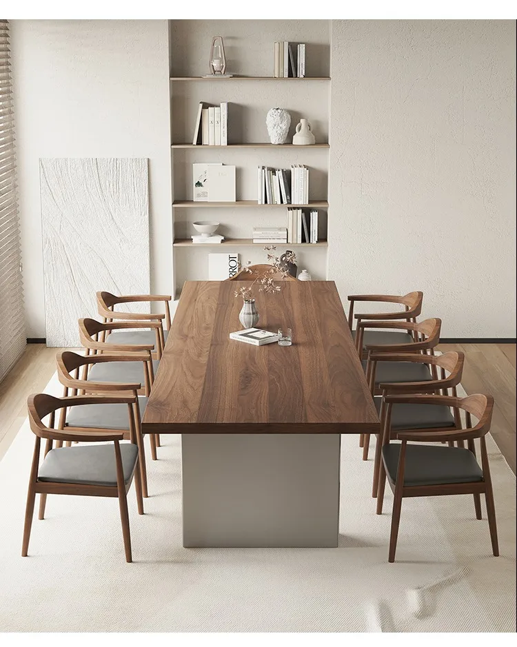 Solid wood conference table Simple modern office computer desk Large board Small log long table
Solid wood conference table Simple modern office computer desk Large board Small log long table