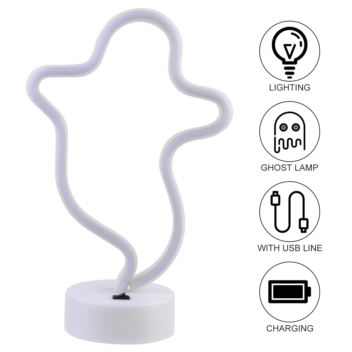 Ghost LED Creative Wall Durable Neon Lamp Led Neon Lamp Plastic Halloween Christmas Gifts Lightweight Compact
Ghost LED Creative Wall Durable Neon Lamp Led Neon Lamp Plastic Halloween Christmas Gifts Lightweight Compact