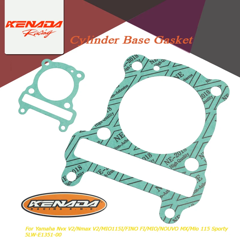KENADA RACING Cylinder Base Gasket For Yamaha Nvx / Nmax V2 / MIO115I / FINO FI / MIO / NOUVO MX / Mio 115 Sporty 5LW-E1351-00
KENADA RACING Cylinder Base Gasket For Yamaha Nvx / Nmax V2 / MIO115I / FINO FI / MIO / NOUVO MX / Mio 115 Sporty 5LW-E1351-00