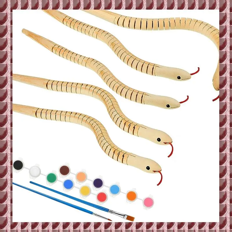 A95G 20 Pieces Wooden Snake Unfinished Wooden Wiggly Snake Jointed Flexible Wooden Snake With 12 Colors Acrylic Paint Wood Color
A95G 20 Pieces Wooden Snake Unfinished Wooden Wiggly Snake Jointed Flexible Wooden Snake With 12 Colors Acrylic Paint Wood Color
