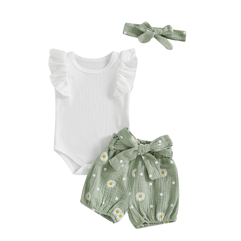 Newborn Infant Girl Clothes Rib Knit Romper Daisy Print Shorts Headband Baby Summer Clothes 0 3 6 12 18 24 Months
Newborn Infant Girl Clothes Rib Knit Romper Daisy Print Shorts Headband Baby Summer Clothes 0 3 6 12 18 24 Months