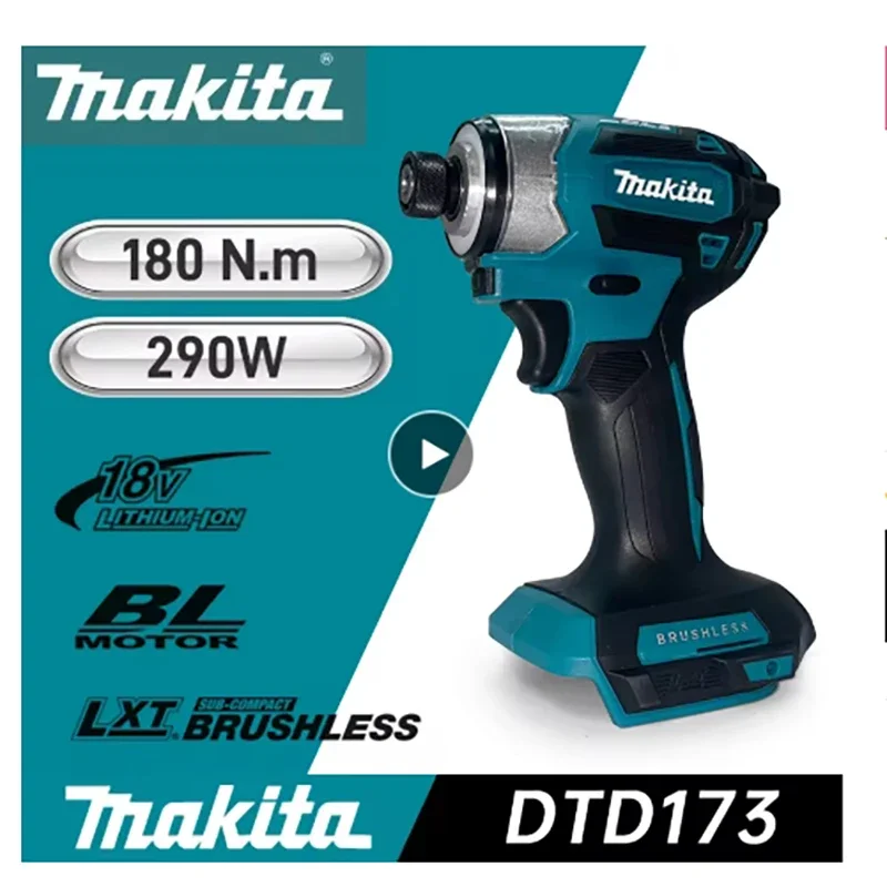 Makita DTD173 Blue 1800RPM Cordless Impact Driver 180N.m Brushless Motor Electric Drill Wood/Bolt/T-Mode For Makita 18V Battery
Makita DTD173 Blue 1800RPM Cordless Impact Driver 180N.m Brushless Motor Electric Drill Wood/Bolt/T-Mode For Makita 18V Battery